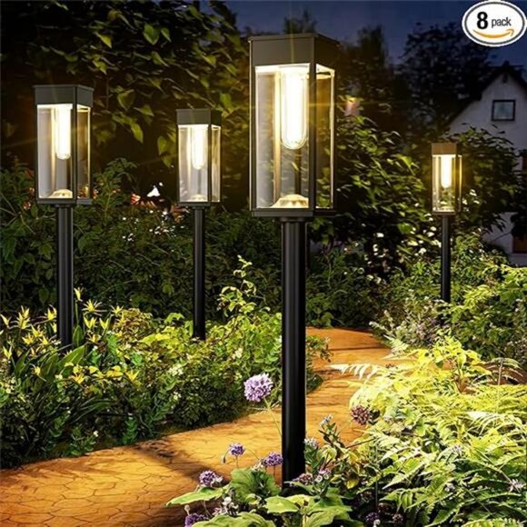 Solar Pathway Lights Outdoor,8 Pack Bright Solar Lights Outdoor, IP65 Waterproof - Picture 7 of 7